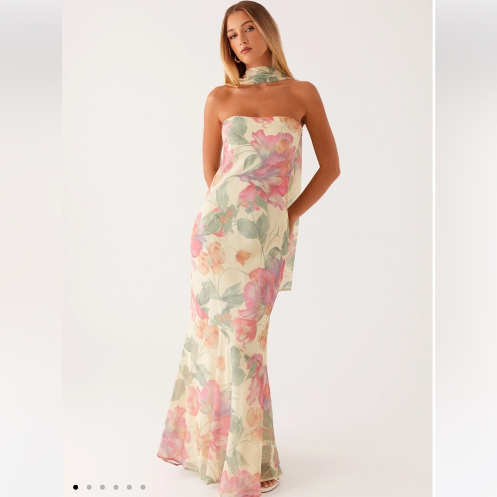 Peppermayo Satin Scarf Neck dress